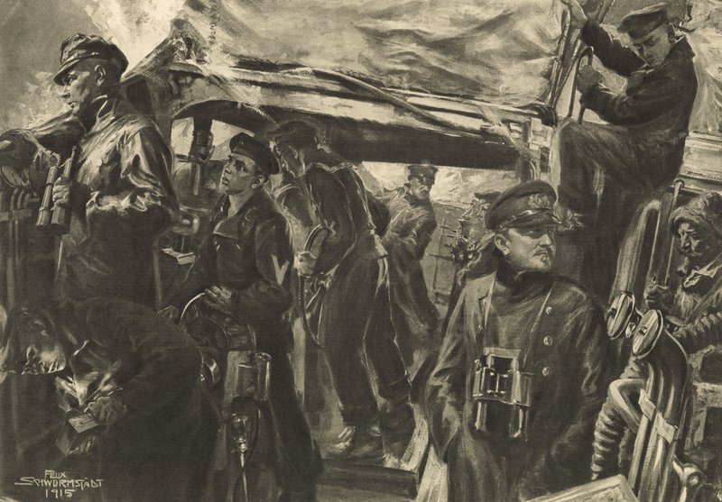 Auf der Brücke eines Torpedobootes während der Nachtaufklärung von Felix Schwormstadt