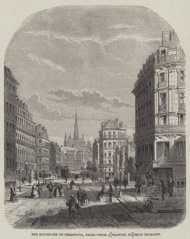 Der Boulevard de Sebastopol, Paris von Felix Thorigny