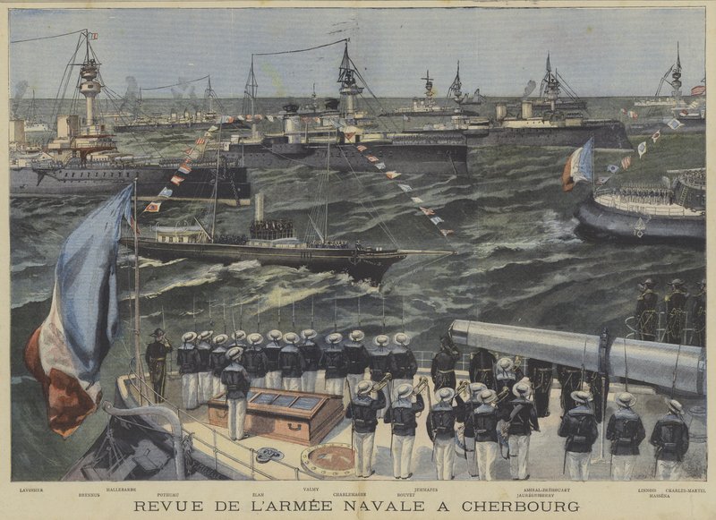 Überprüfung der französischen Marine vor Cherbourg von Fortune Louis Meaulle