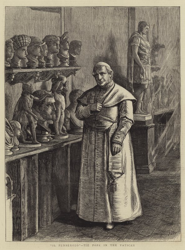 Rom, ein Karnevalskontrast, Il Penseroso, der Papst im Vatikan von Francis S. Walker