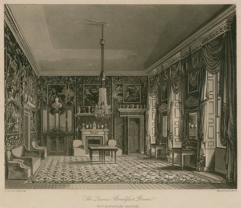 Das Frühstückszimmer der Königin, Buckingham House von Francis Phillip Stephanoff