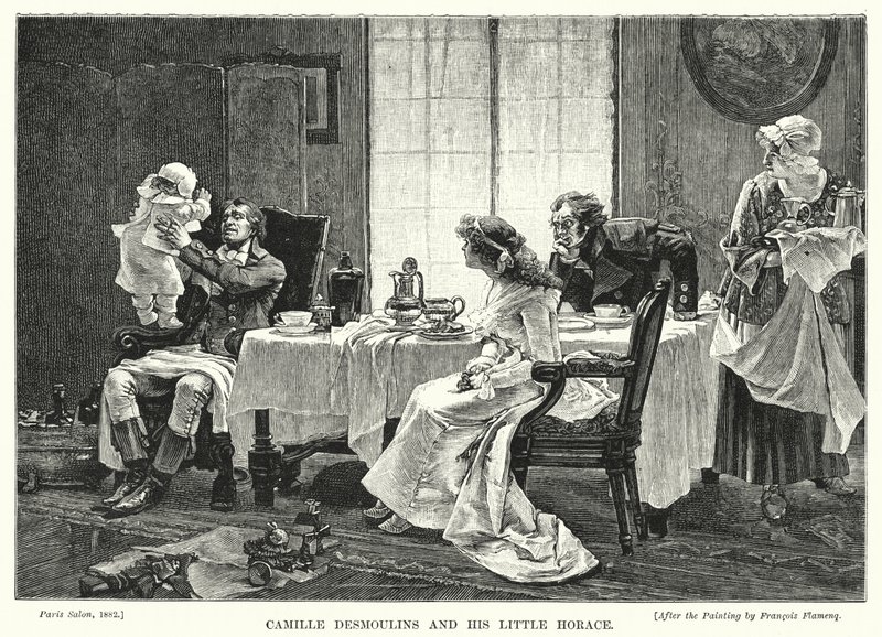Camille Desmoulins und sein kleiner Horace von Francois Flameng