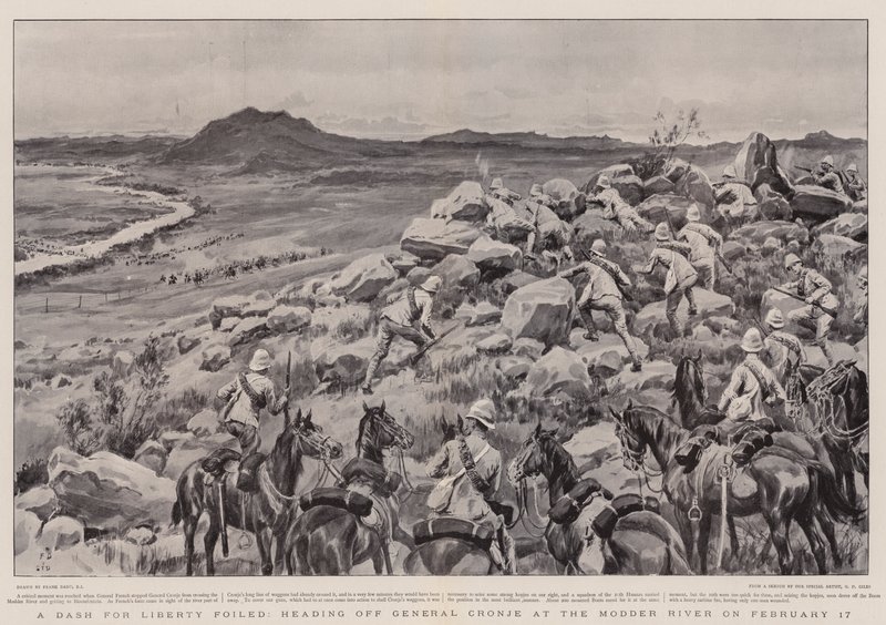 Ein Fluchtversuch vereitelt, Abfangen von General Cronje am Modder River am 17. Februar von Frank Dadd