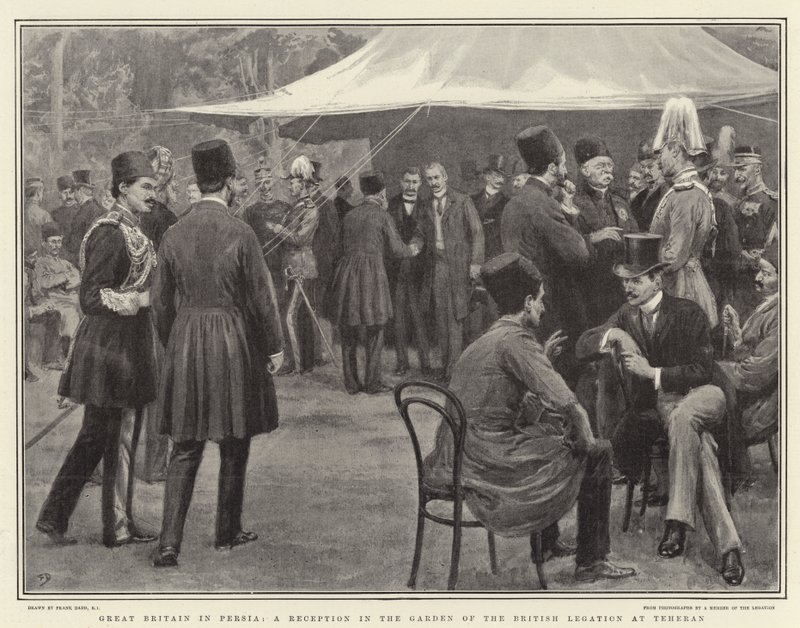Großbritannien in Persien, ein Empfang im Garten der britischen Gesandtschaft in Teheran von Frank Dadd