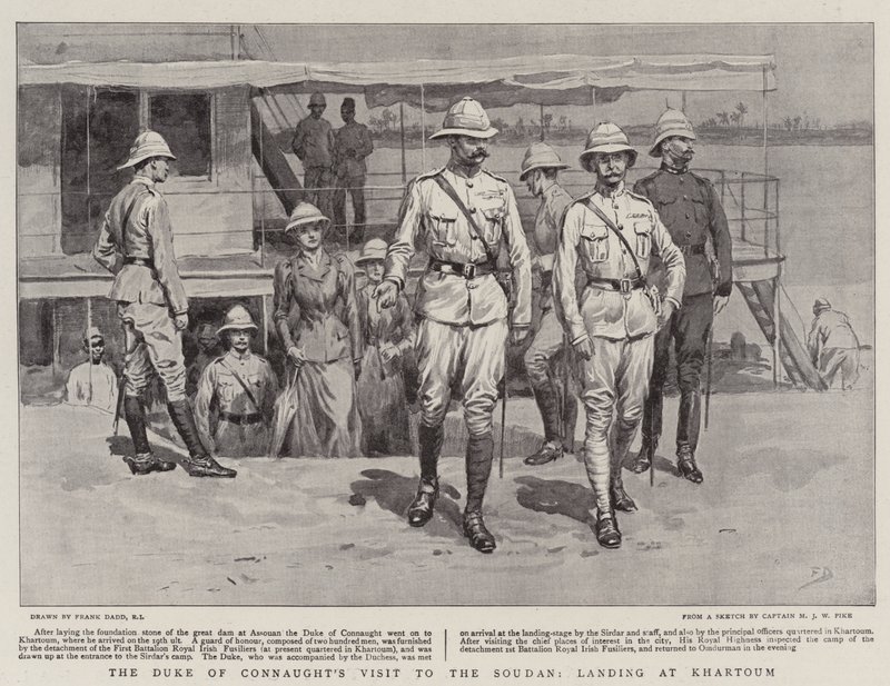 Der Besuch des Herzogs von Connaught im Sudan, Landung in Khartum von Frank Dadd