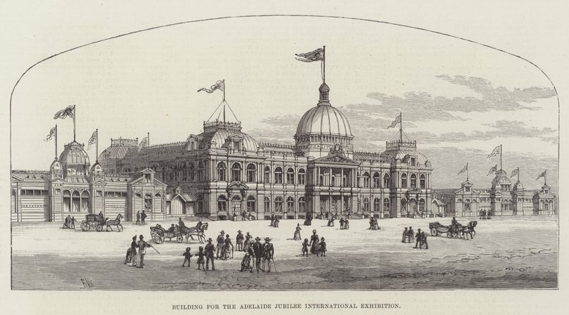 Gebäude für die Adelaide Jubilee International Exhibition von Frank Watkins