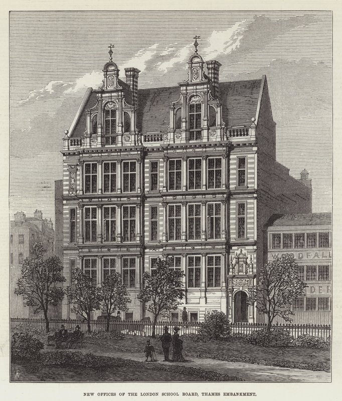 Neue Büros des London School Board, Thames Embankment von Frank Watkins