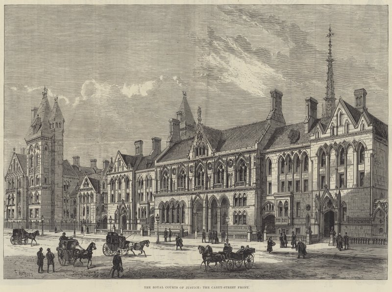 Die Königlichen Gerichte, die Carey-Street-Front von Frank Watkins