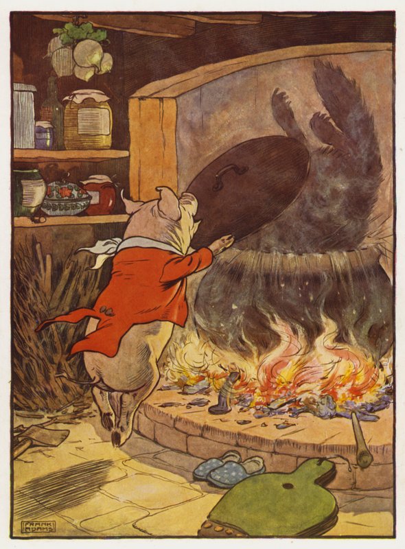 Illustration für Die drei kleinen Schweinchen von Frank Adams