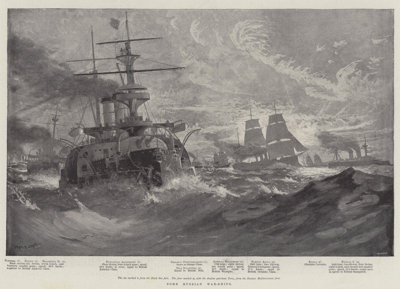 Einige russische Kriegsschiffe von Fred T. Jane