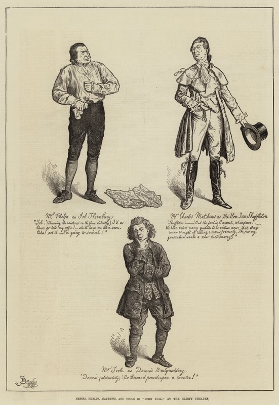 Messers Phelps, Mathews und Toole in John Bull, im Gaiety Theatre von Frederick Barnard