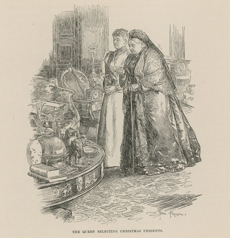 Die Königin wählt Weihnachtsgeschenke aus von Frederick Pegram