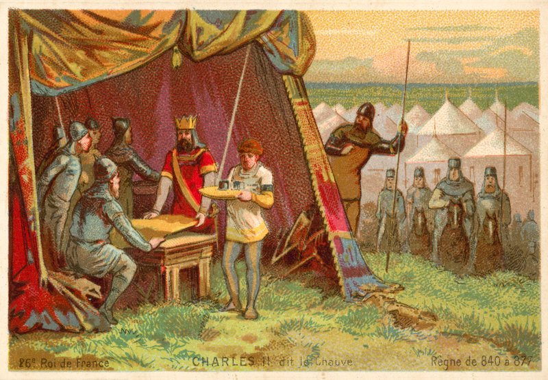 Karl der Kahle, König der Franken von French School