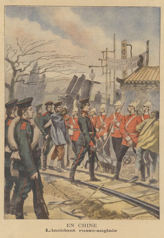 Zwischenfall zwischen russischen und britischen Truppen in China von French School