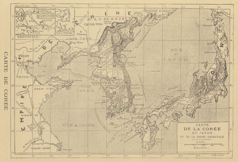 Karte von Korea von French School