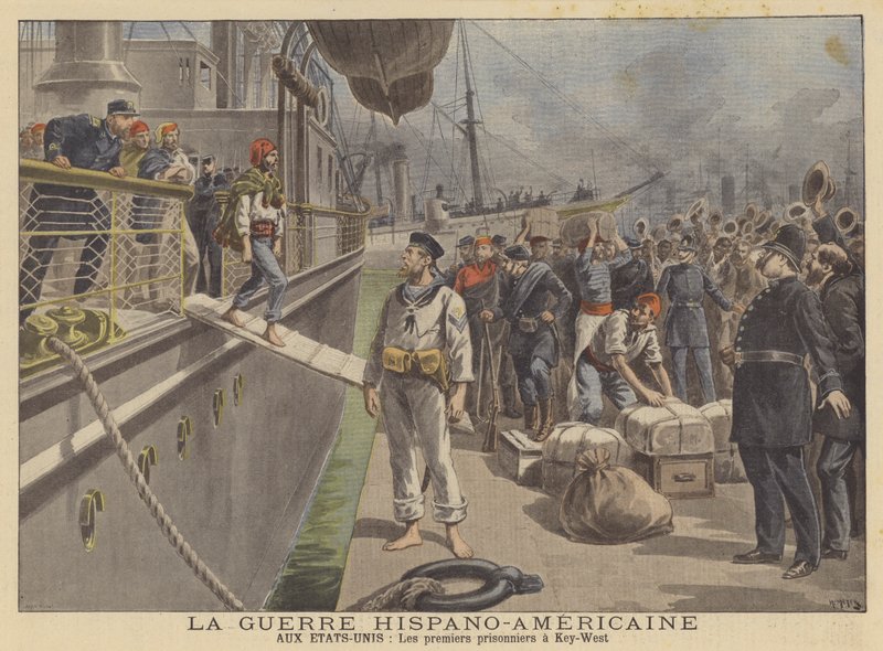 Der Spanisch-Amerikanische Krieg: Die ersten spanischen Kriegsgefangenen kommen in Key West an von French School