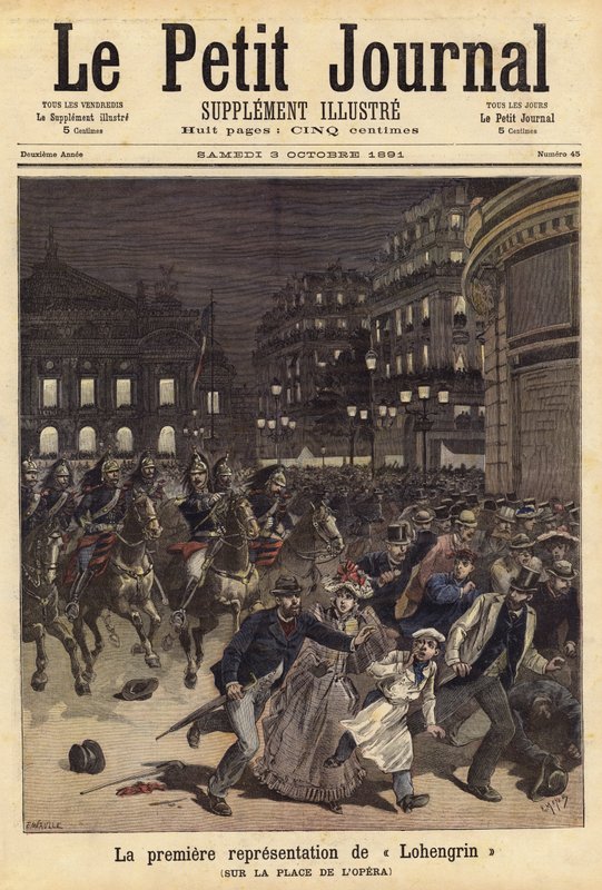 Die erste Aufführung von Lohengrin von French School