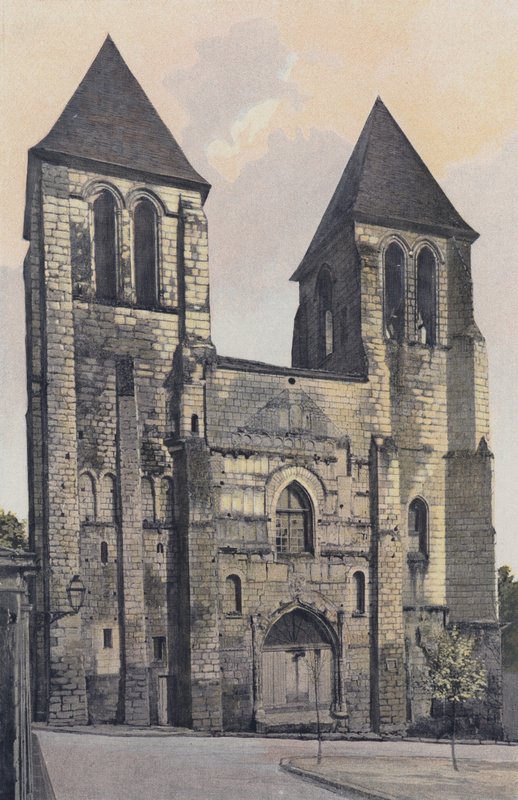 Chinon, Kirche Saint-Mexme, Fassade W (Schule) von French Photographer