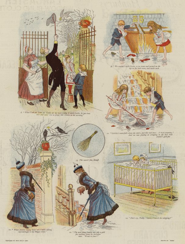 Ein Tag voller Unglück (Farblithografie) von French School
