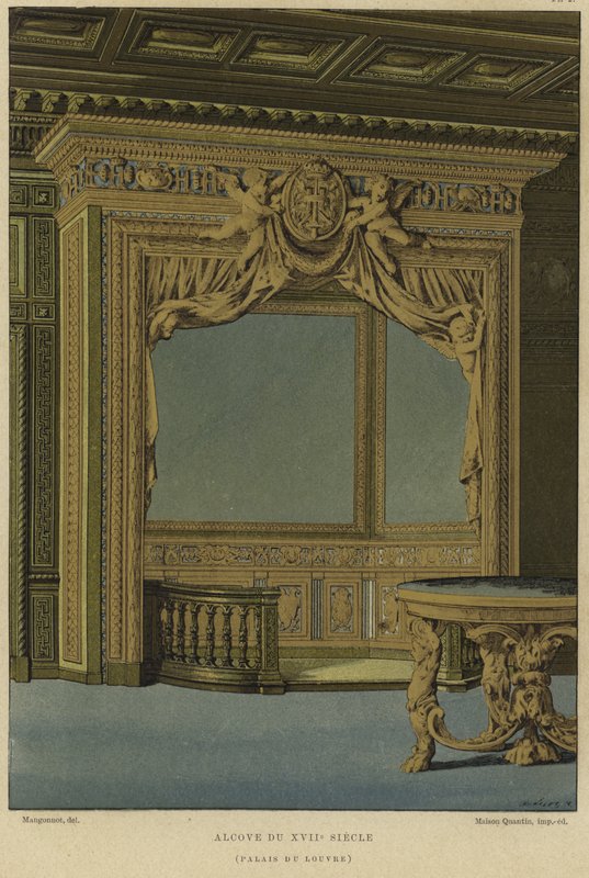 Alkoven, Louvre, Paris, 17. Jahrhundert von French School