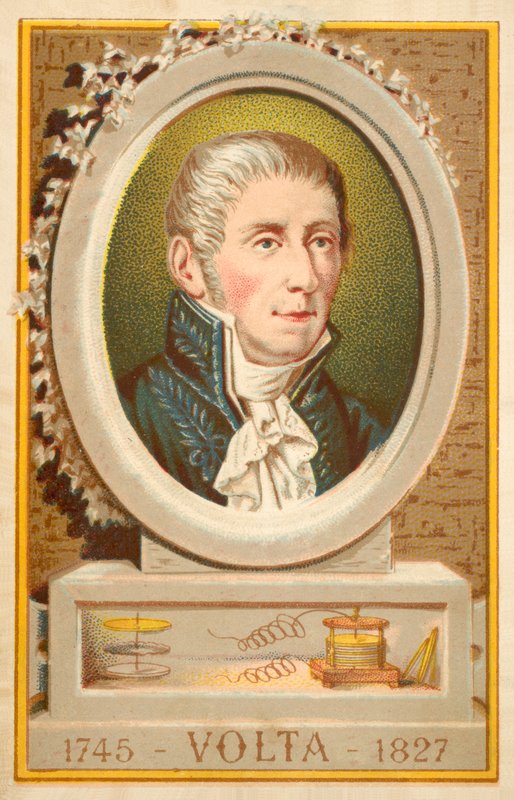 Alessandro Volta, italienischer Physiker (Chromolitho) von French School