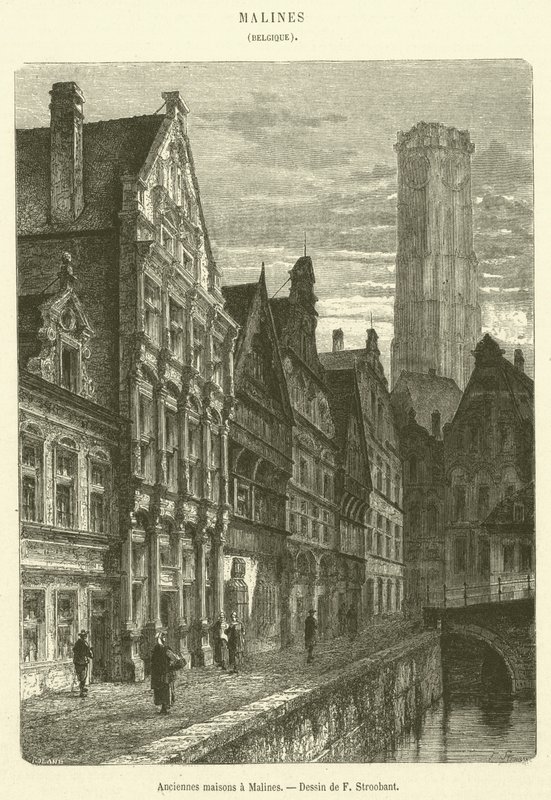 Alte Häuser in Mechelen von French School