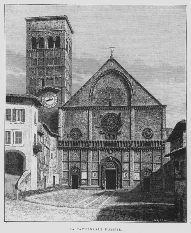 Kathedrale von Assisi, Italien (Lithographie) von French School