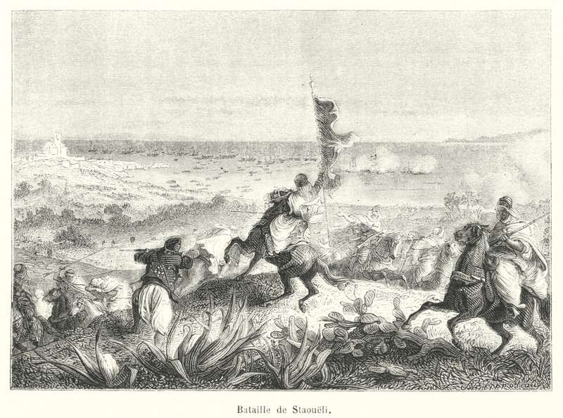 Schlacht von Staoueli (Gravur) von French School