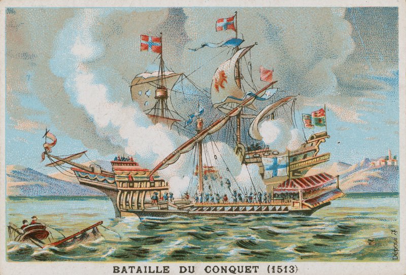 Schlacht von Conquet, 1530 von French School