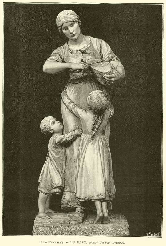 Schöne Künste, Das Brot, Gruppe von Albert Lefeuvre (Gravur) von French School