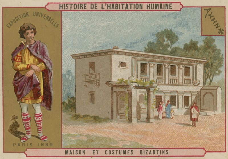 Byzantinisches Haus und Trachten von French School