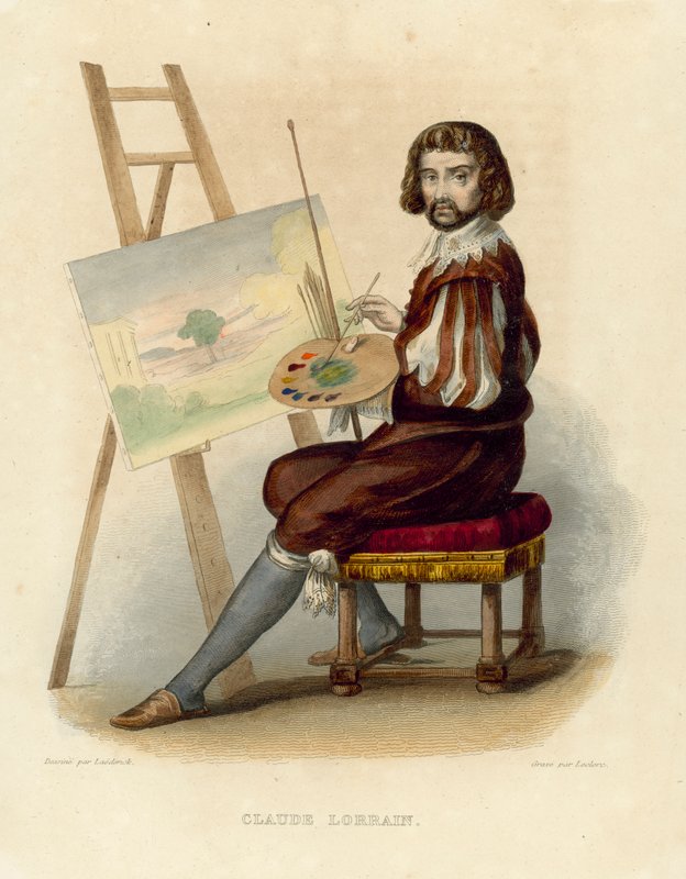 Claude Lorrain (farbige Gravur) von French School