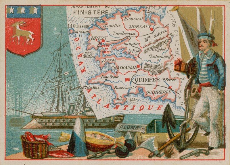 Departement Finistère in Westfrankreich von French School