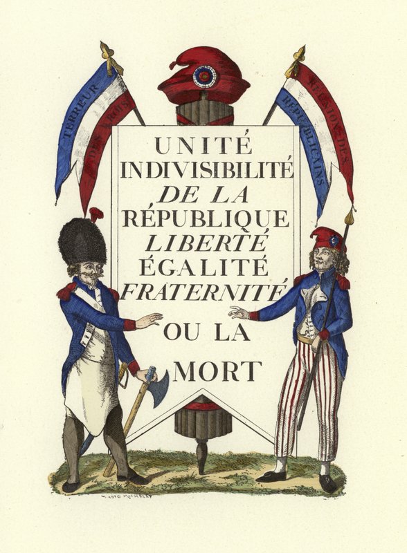 Faksimile eines republikanischen Plakats, Französische Revolution von French School