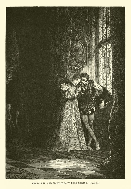Franz II. und Maria Stuart beim Liebesspiel von French School