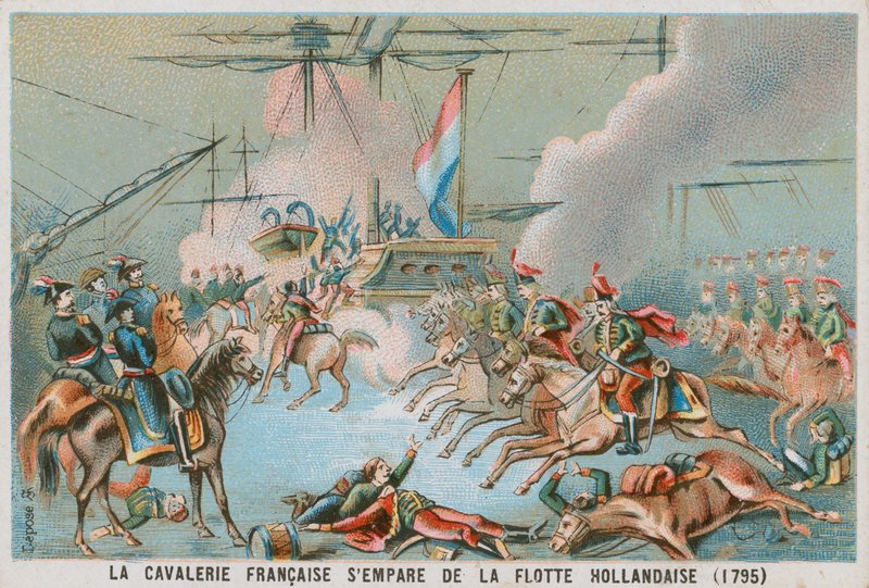 Französische Kavallerie erobert die niederländische Flotte, 1795 von French School