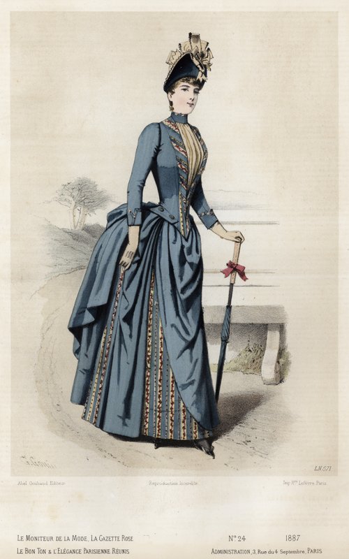 Französische Modeplatte, späte 19. Jahrhundert von French School