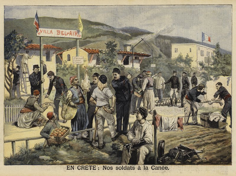Französische Truppen in Chania, Kreta, 1897 von French School