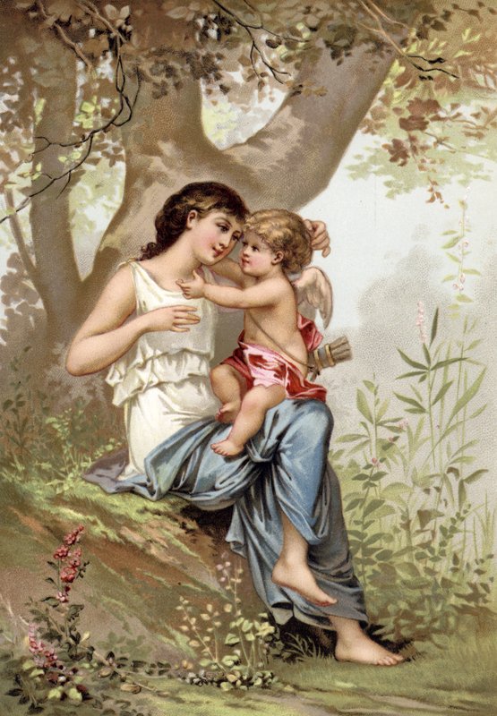 Mädchen, möglicherweise Venus, mit Amor von French School