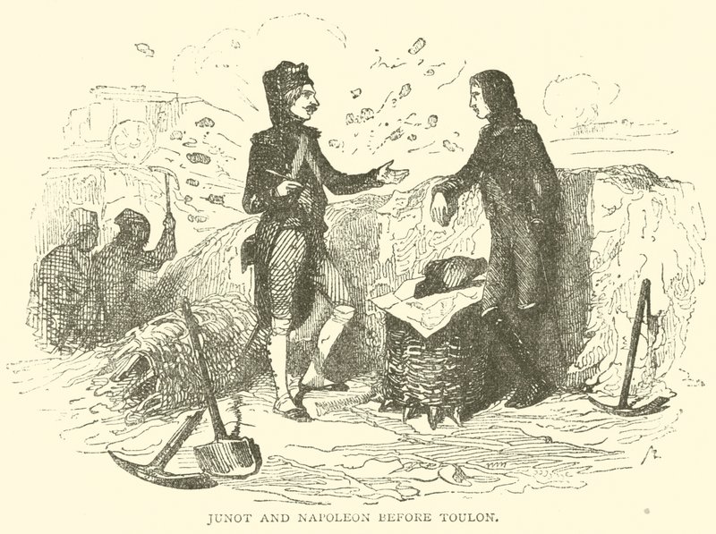 Junot und Napoleon vor Toulon (Gravur) von French School