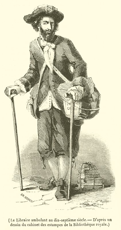 Der wandernde Buchhändler im 17. Jahrhundert von French School