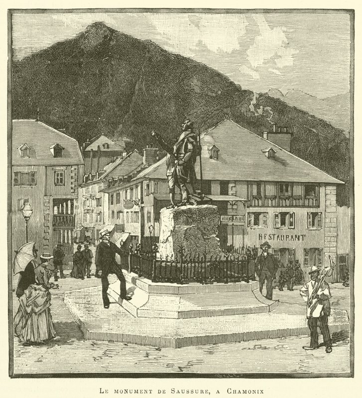 Das Denkmal von Saussure in Chamonix von French School