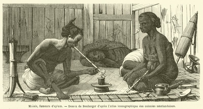 Malaiische Opiumraucher von French School