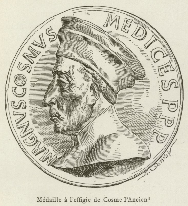 Münze mit dem Bildnis von Cosimo dem Älteren von French School