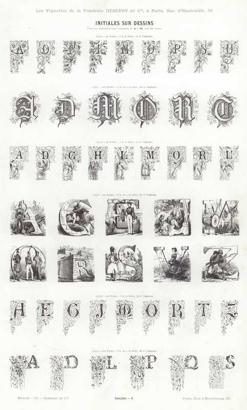 Seite aus Vignettes Typographiques (Gravur) von French School
