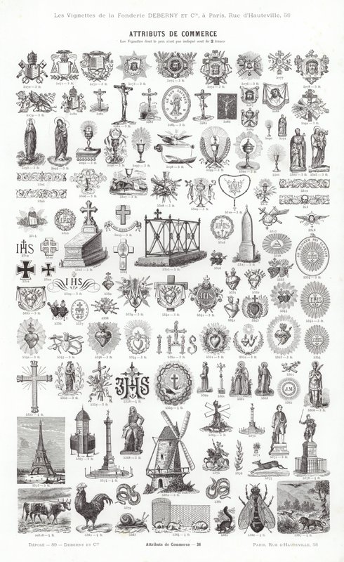 Seite aus Vignettes Typographiques von French School