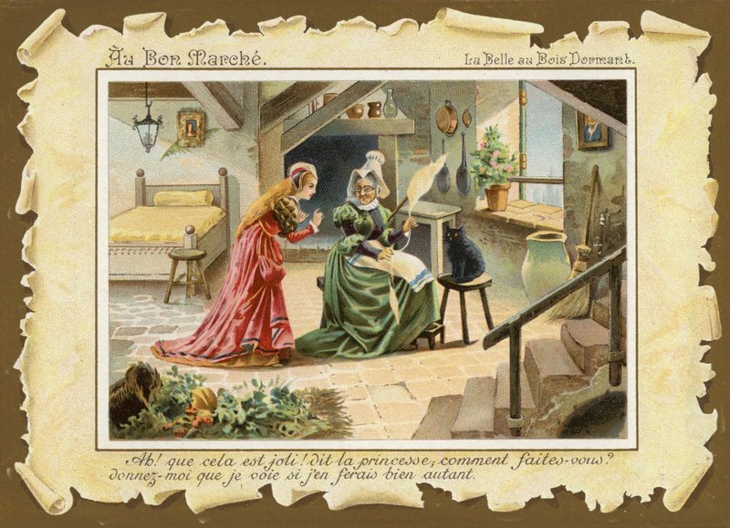 Dornröschen, mit alter Frau von French School
