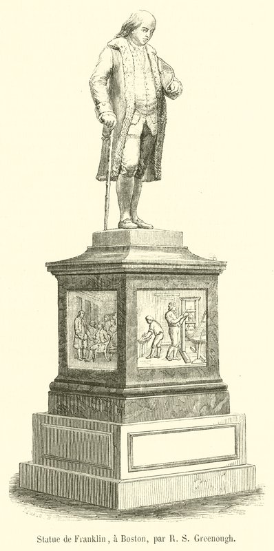 Statue von Franklin in Boston von French School