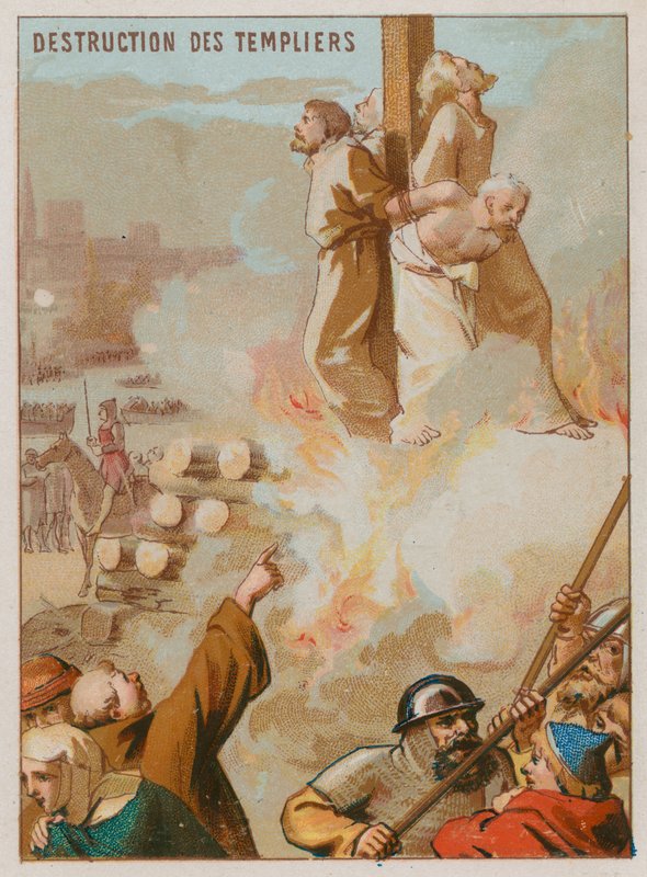 Die Zerstörung der Tempelritter von French School