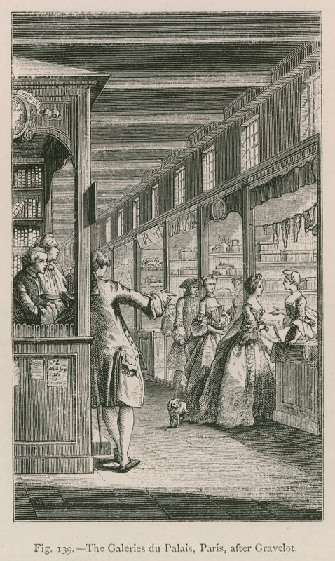 Die Galerien du Palais, Paris (nach Gravelot) von French School